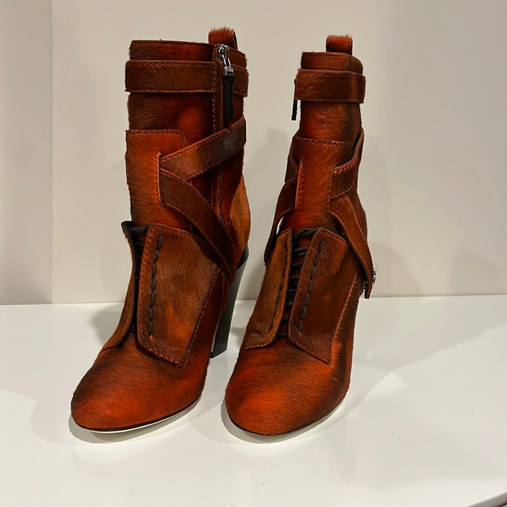 FENDI high heel pony hair booties, size 37